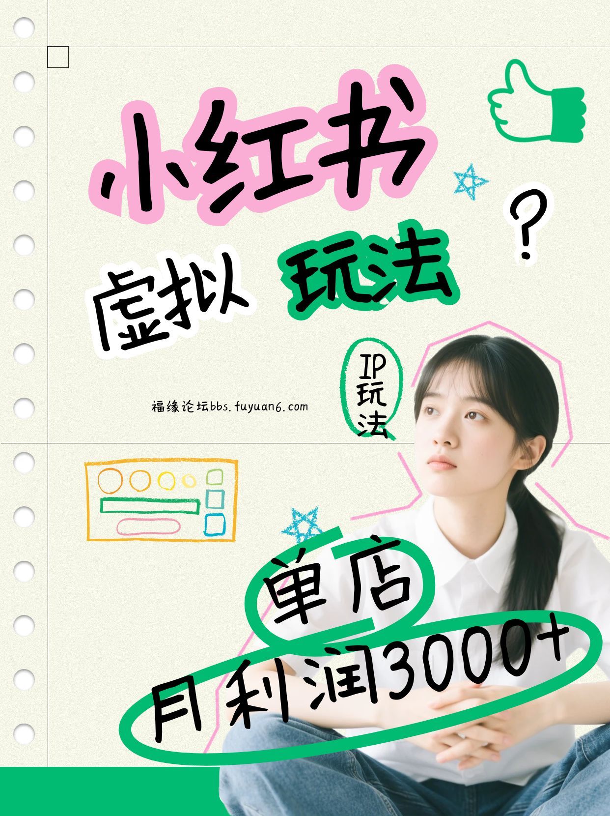 小红书虚拟玩法(铺货流和单品玩法)，单店月利润3000+，IP打法+原创商品(0违规)-baizmi