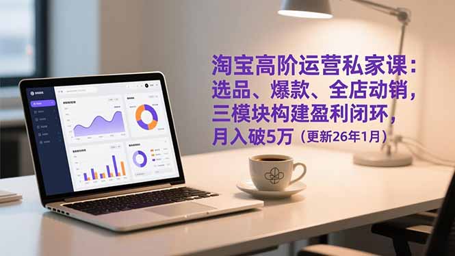 淘宝高阶运营私家课：选品、爆款、全店动销，三模块构建盈利闭环，月入破5万(更新26年1月-baizmi