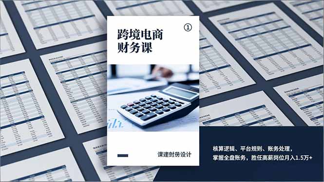 跨境电商财务课，核算逻辑、平台规则、账务处理，掌握全盘账务，胜任高薪岗位月入1.5万+-baizmi