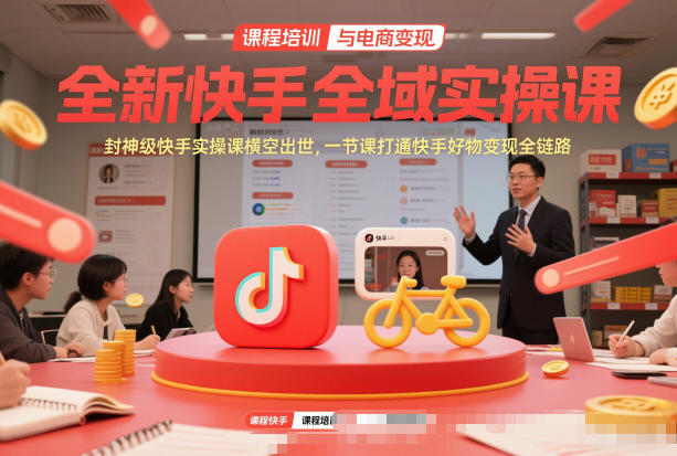 全新快手全域实操课，封神级快手实操课横空出世，一节课打通快手好物变现全链路-baizmi