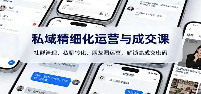 私域精细化运营与成交课：社群管理、私聊转化、朋友圈运营，解锁高成交密码-baizmi