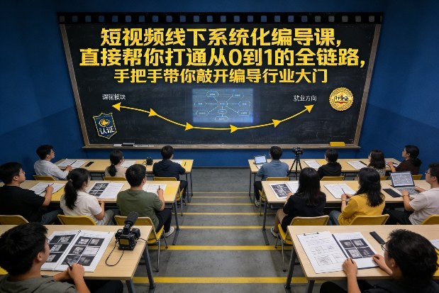 短视频线下系统化编导课，直接帮你打通从0到1的全链路，手把手带你敲开编导行业大门-baizmi