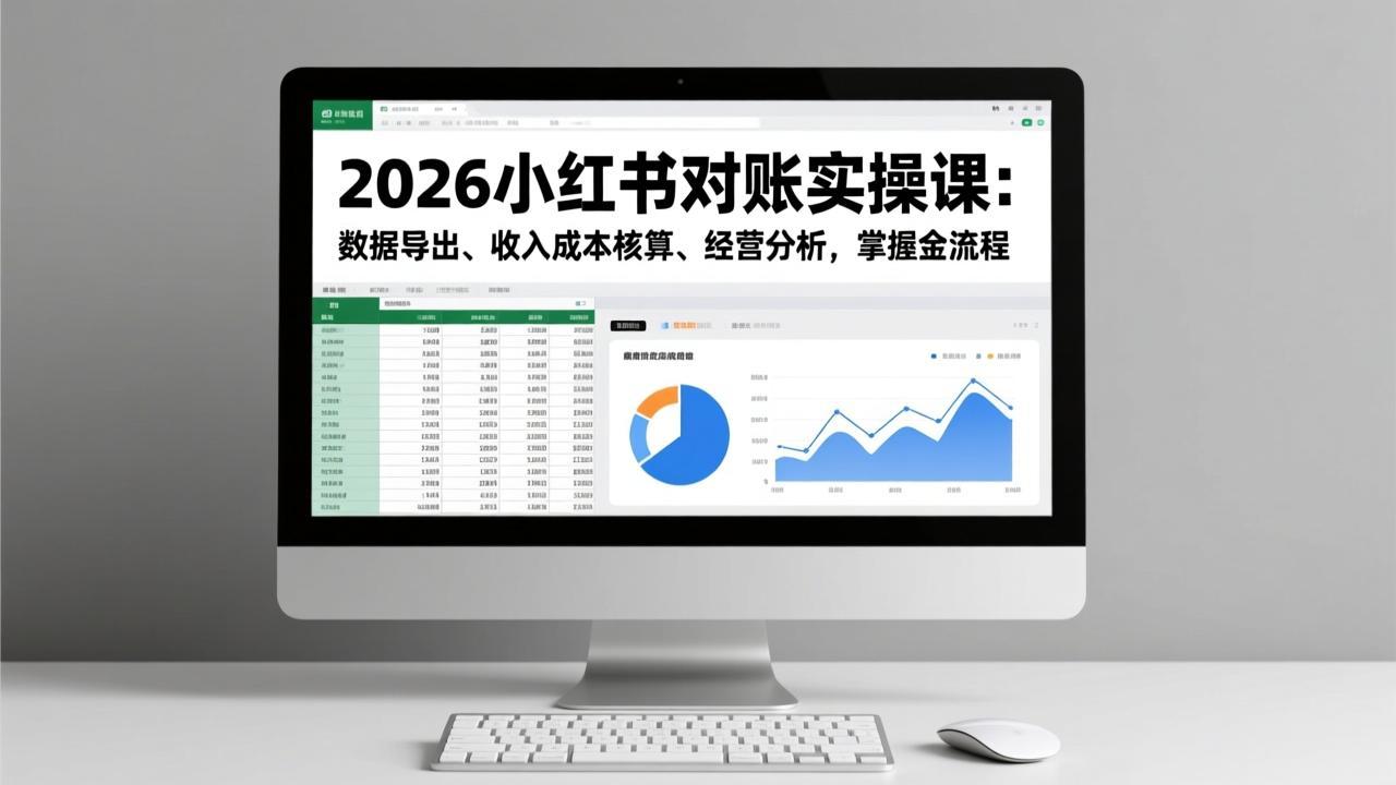 2026小红书对账实操课：数据导出、收入成本核算、经营分析，掌握全流程-baizmi
