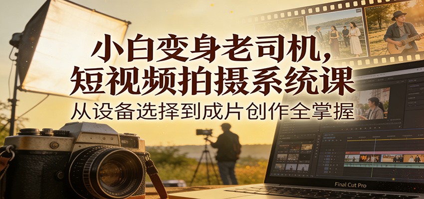 小白变身老司机，短视频拍摄系统课，从设备选择到成片创作全掌握-baizmi