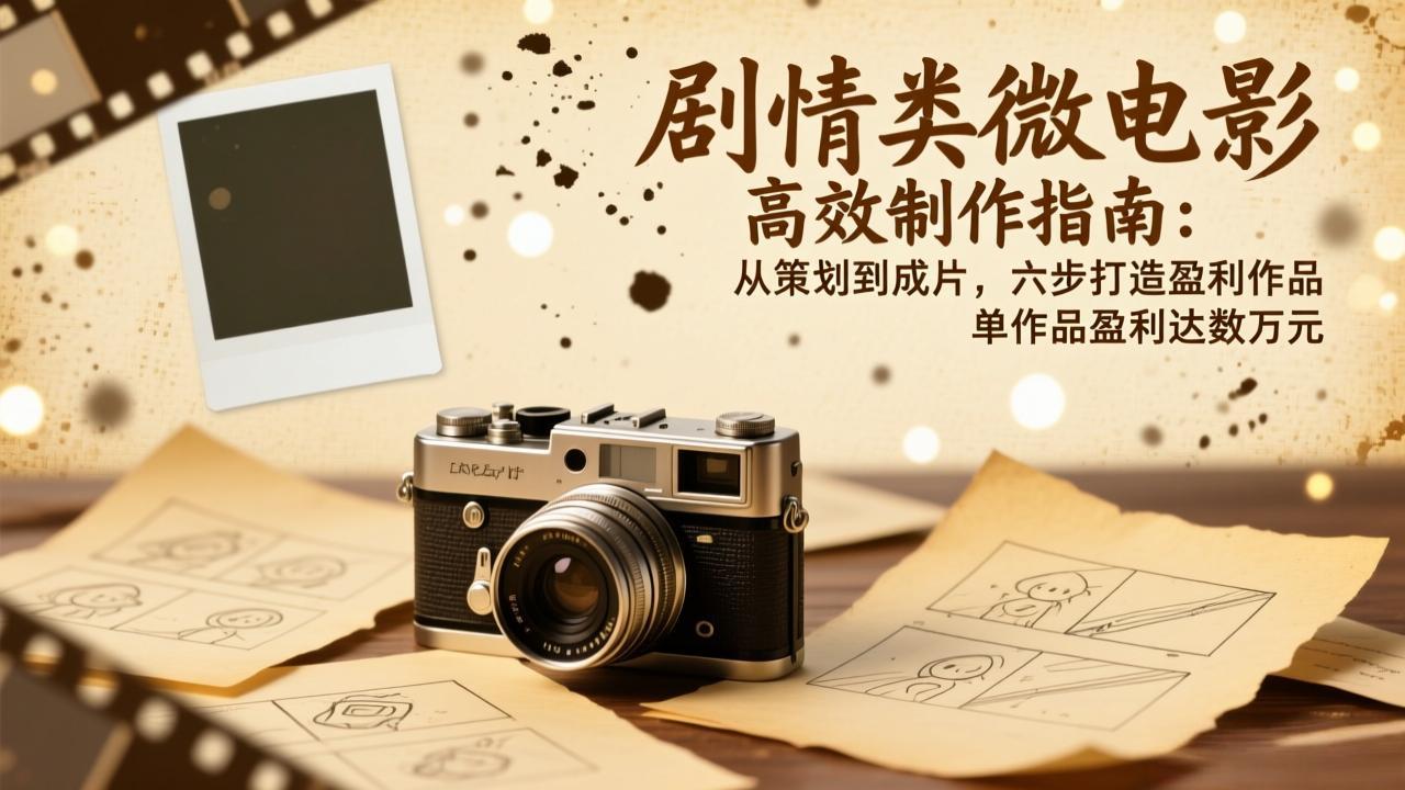 剧情类微电影高效制作指南：从策划到成片，六步打造盈利作品，单作品盈利达数万元-baizmi