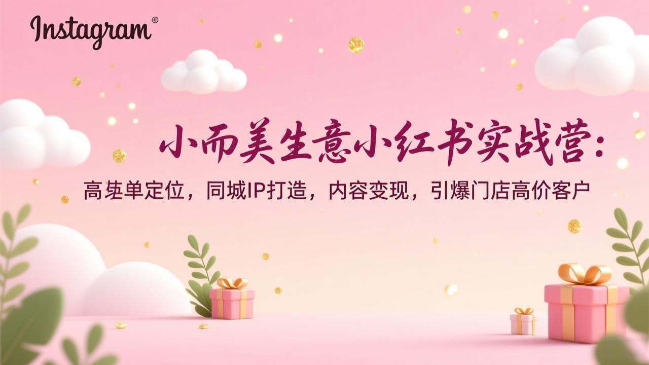 小而美生意小红书实战营：高客单定位，同城IP打造，内容变现，引爆门店高价客户-baizmi