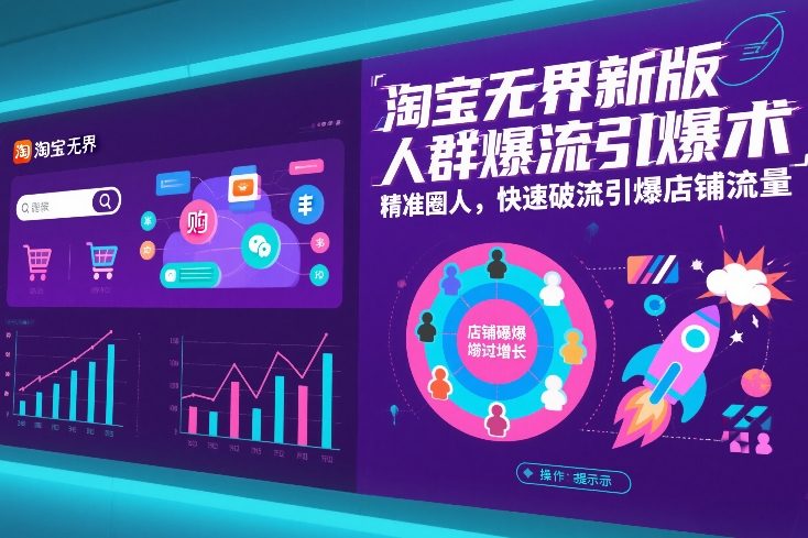 淘宝无界新版人群爆流引爆术，精准圈人，快速破流引爆店铺流量-baizmi