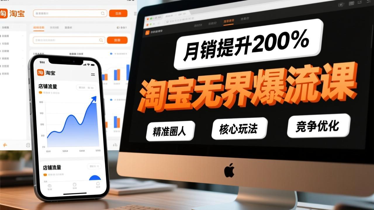 淘宝无界爆流课，精准圈人、核心玩法、竞争优化，快速引爆店铺流量，月销提升200%-baizmi