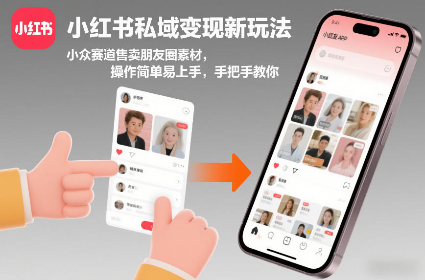 小红书私域变现新玩法，小众赛道售卖朋友圈素材，操作简单易上手，手把手教你-baizmi