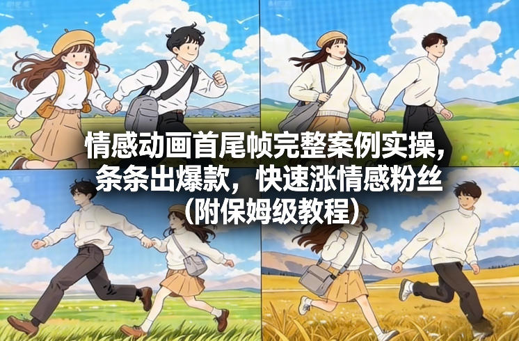情感动画首尾帧完整案例实操，条条出爆款，快速涨情感粉丝(附保姆级教程)-baizmi