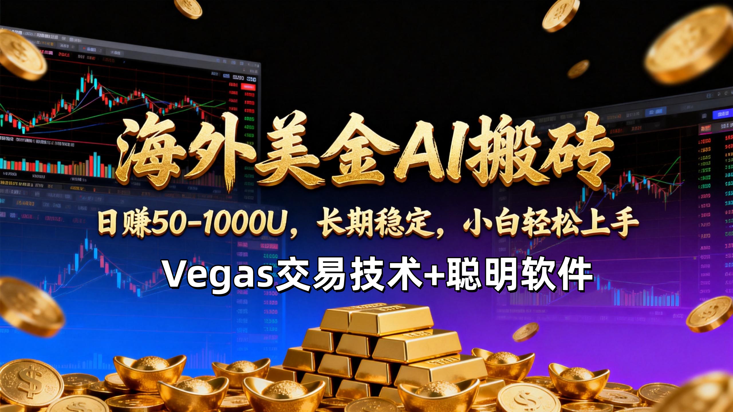 【海外美金AI搬砖】Vegas交易技术+聪明软件，日赚50-1000U，长期稳定，小白轻松上手。-baizmi