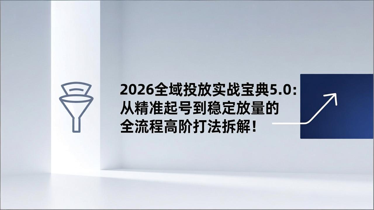 2026全域投放实战宝典5.0：从精准起号到稳定放量的全流程高阶打法拆解！-baizmi