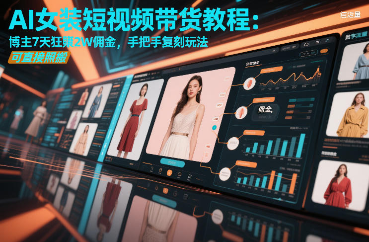 AI女装短视频带货教程：博主7天狂賺2W佣金，手把手复刻玩法，可直接照搬-baizmi