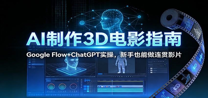 AI制作3D电影指南：Google Flow+ChatGPT实操，新手也能做连贯影片-baizmi