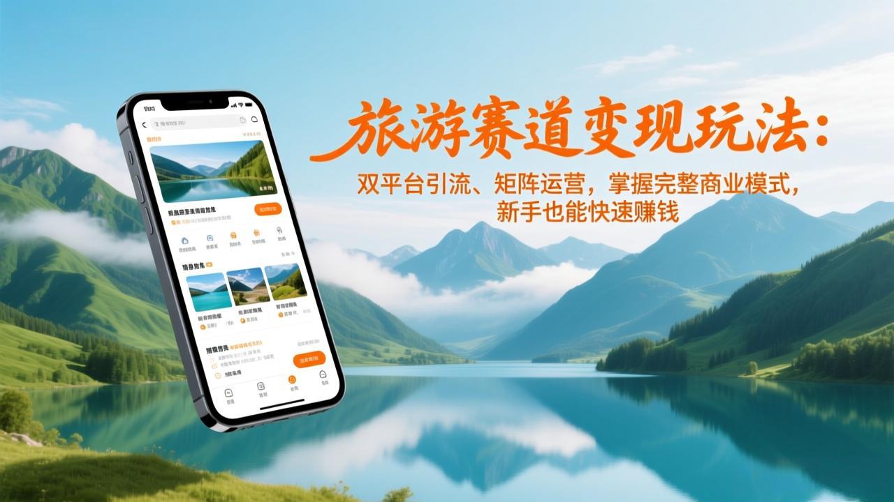 旅游赛道变现玩法：双平台引流、矩阵运营，掌握完整商业模式，新手也能快速赚钱-baizmi