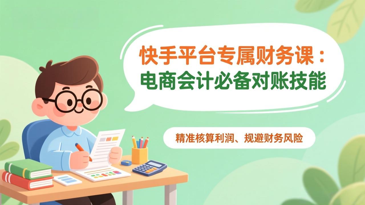 快手平台专属财务课：电商会计必备对账技能，精准核算利润、规避财务风险-baizmi