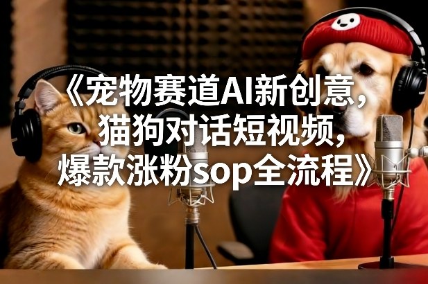 宠物赛道AI新创意，猫狗对话短视频，爆款涨粉sop全流程-baizmi
