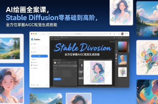 AI绘画全案课，Stable Diffusion零基础到高阶，全方位掌握AIGC视觉生成技能-baizmi