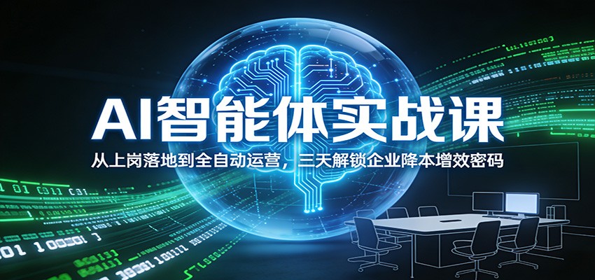 AI智能体实战课：从上岗落地到全自动运营，三天解锁企业降本增效密码-baizmi