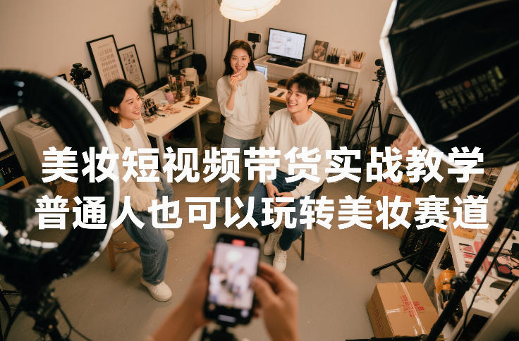 美妆短视频带货实战教学，普通人也可以玩转美妆赛道-baizmi