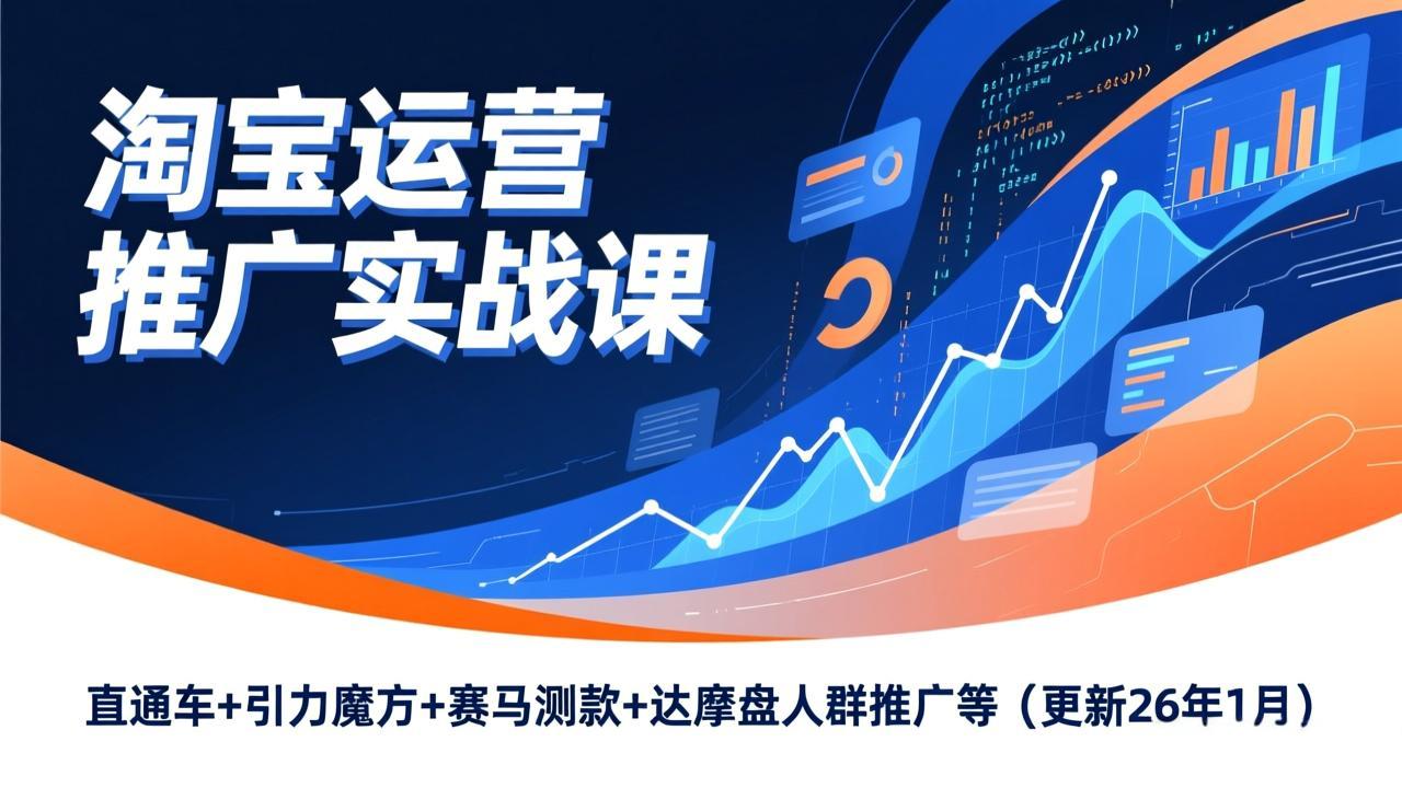 淘宝运营推广实战课，直通车+引力魔方+赛马测款+达摩盘人群推广等(更新26年1月-baizmi