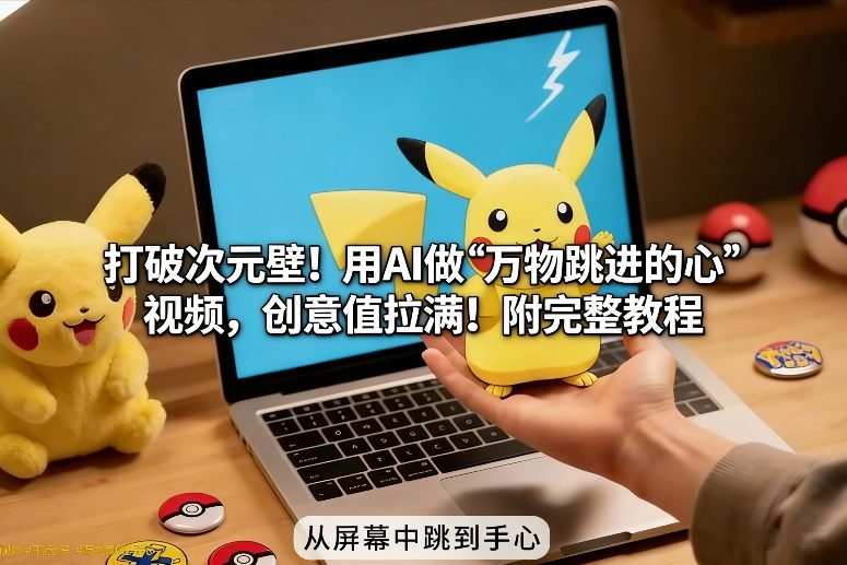 打破次元壁！用AI做【万物跳进手心】视频，创意值拉满！附完整教程-baizmi