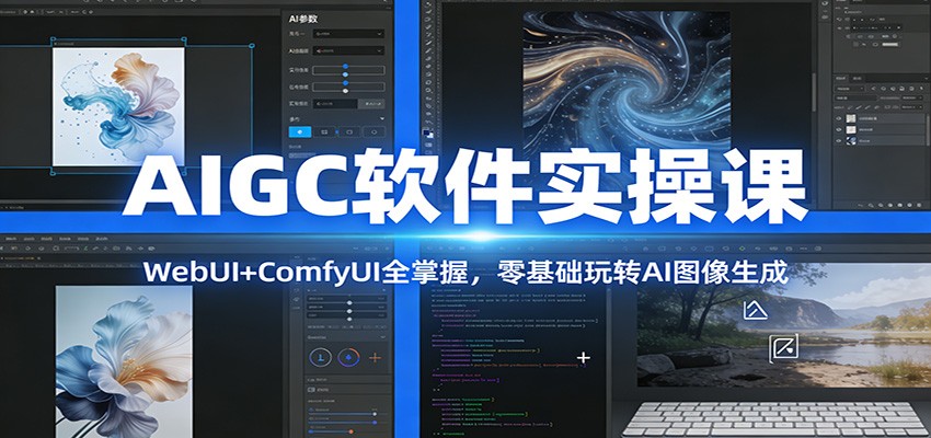 AIGC软件实操课：WebUI+ComfyUI全掌握，零基础玩转AI图像生成-baizmi