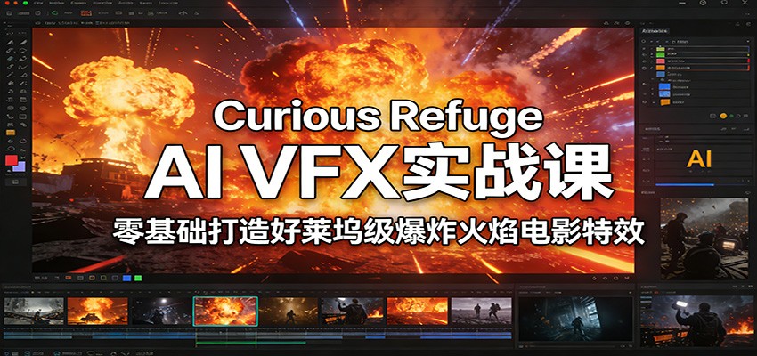 Curious Refuge AI VFX实战课，零基础打造好莱坞级爆炸火焰电影特效-baizmi