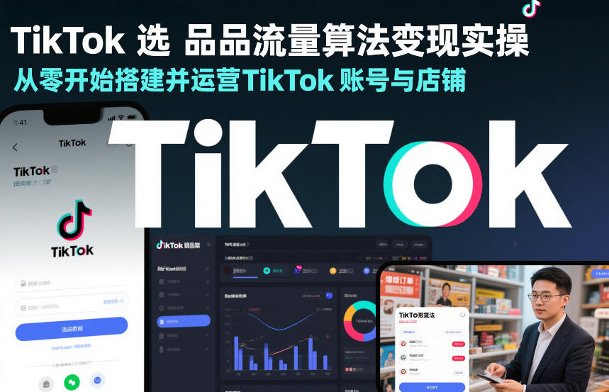 TikTok选品流量算法变现实操，从零开始搭建并运营TikTok账号与店铺-baizmi