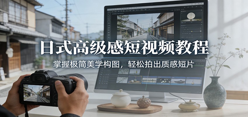 日式高级感短视频教程：掌握极简美学构图，轻松拍出质感短片-baizmi