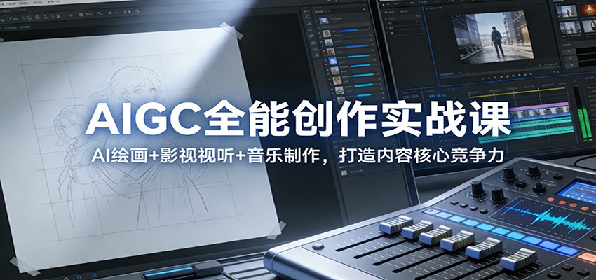 AIGC全能创作实战课：AI绘画+影视视听+音乐制作，打造内容核心竞争力-baizmi