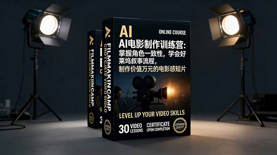 AI电影制作训练营：掌握角色一致性，学会好莱坞叙事流程，制作价值万元的电影感短片-baizmi