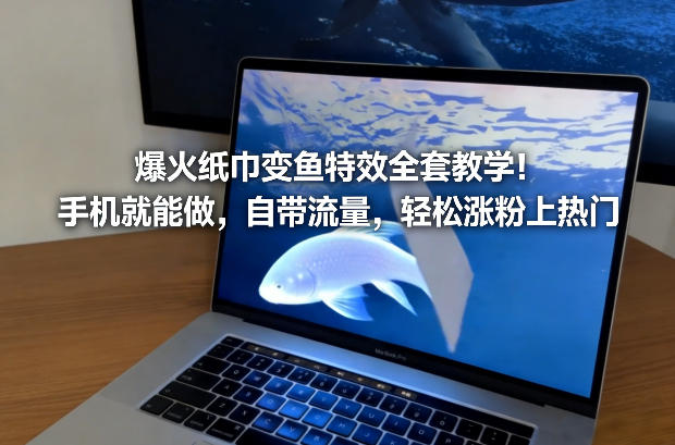 爆火纸巾变鱼特效全套教学！手机就能做，自带流量，轻松涨粉上热门-baizmi