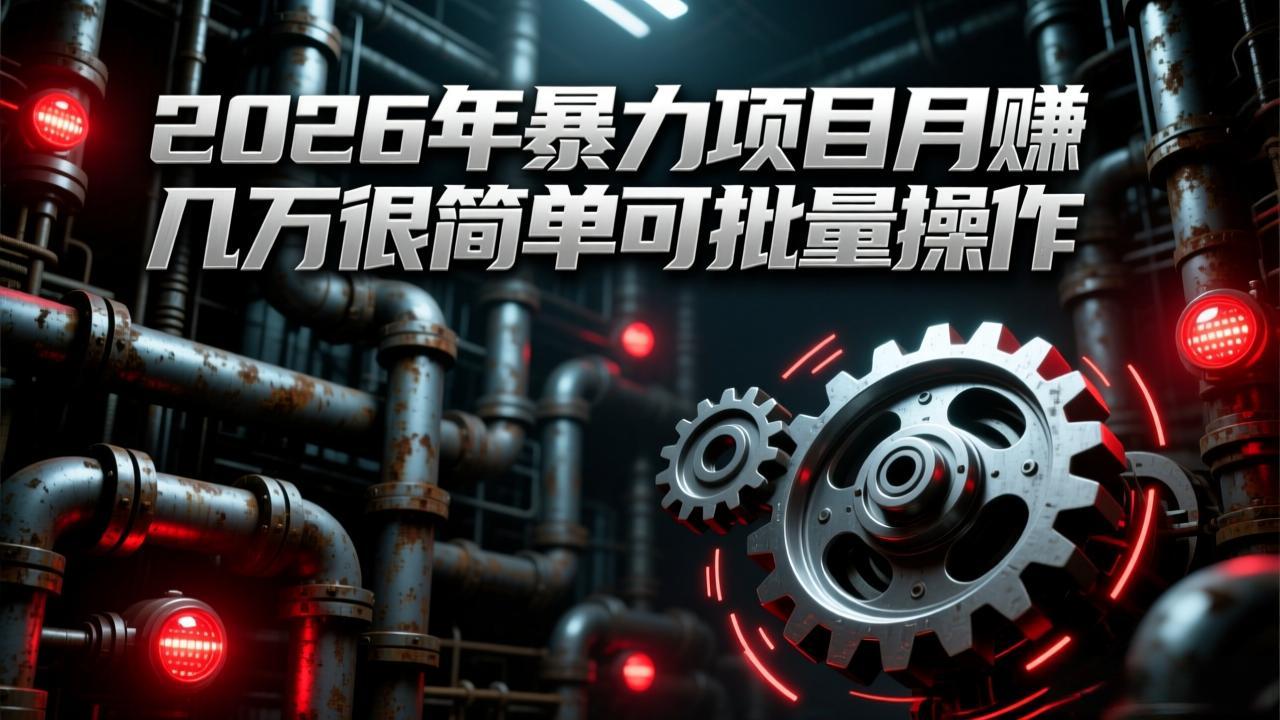 2026年暴力项目月赚几万很简单可批量操作，成本低，利润大-baizmi