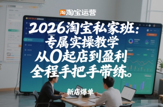 2026淘宝私家班：专属实操教学，从0起店到盈利，全程手把手带练-baizmi