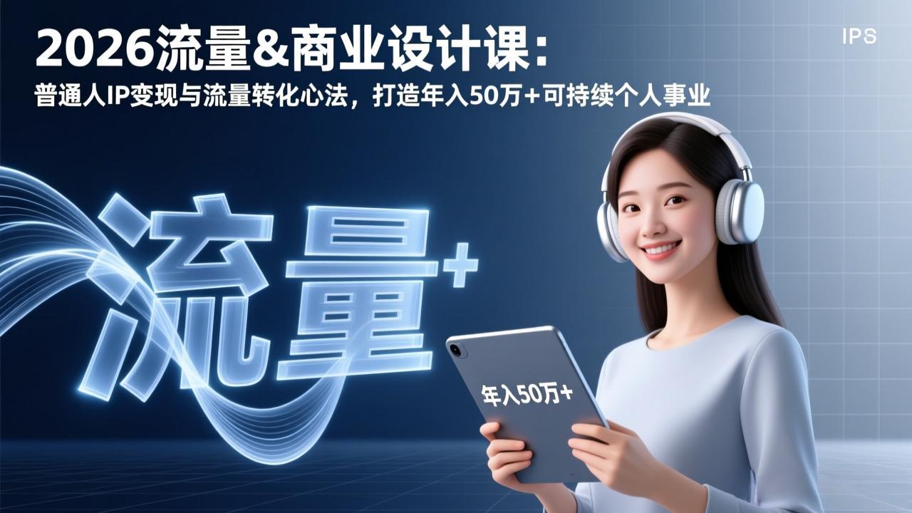 2026流量&商业设计课：普通人IP变现与流量转化心法，打造年入50万+可持续个人事业-baizmi