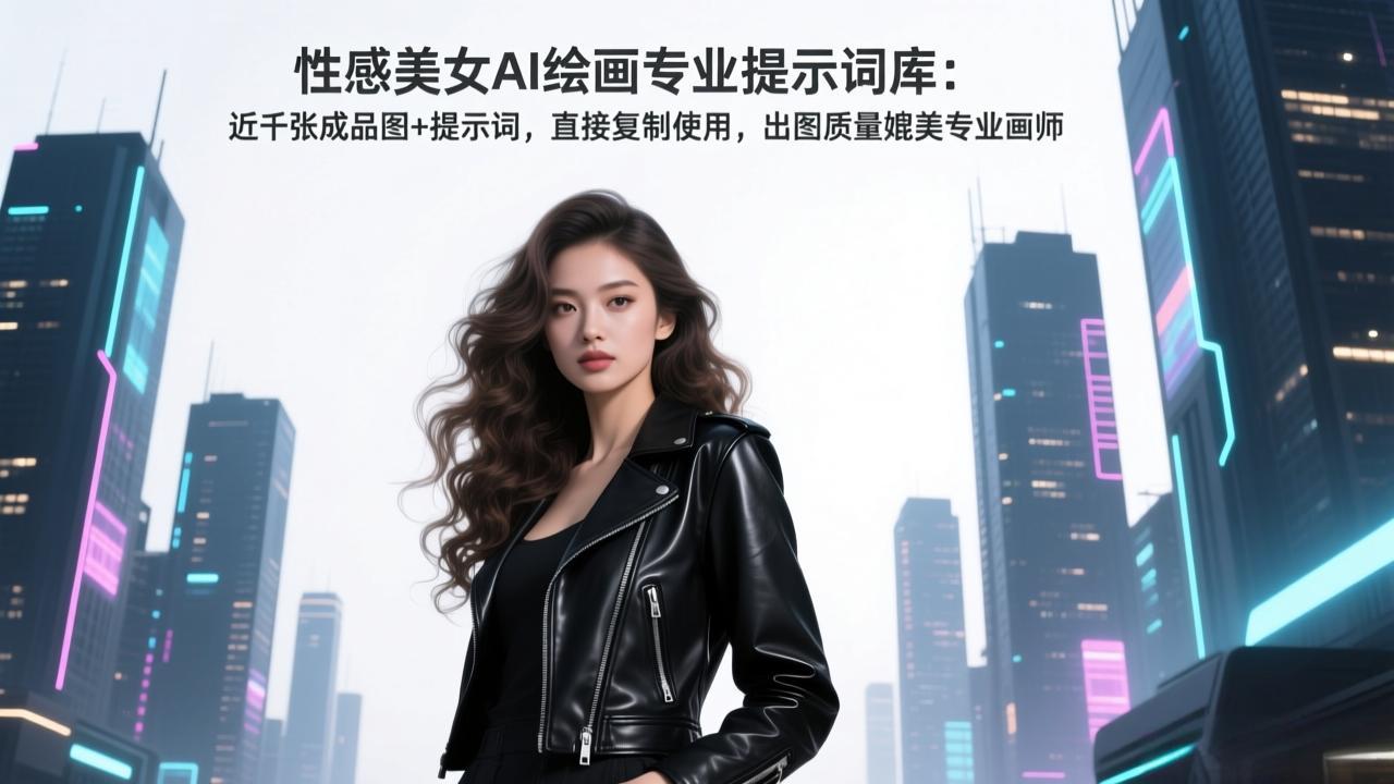 性感美女AI绘画专业提示词库：近千张成品图+提示词，直接复制使用，出图质量媲美专业画师-baizmi
