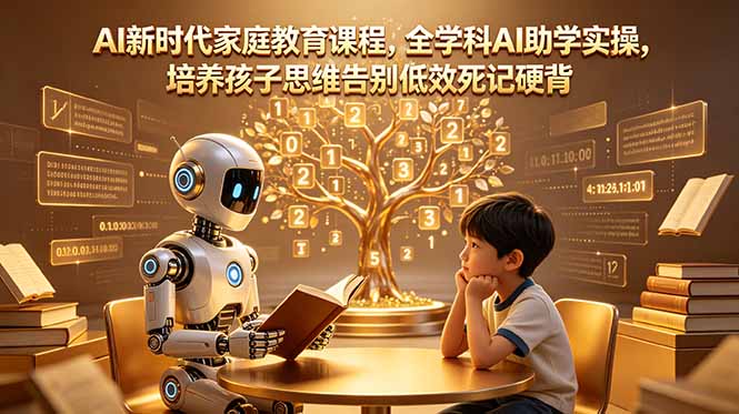 AI新时代家庭教育课程，全学科AI助学实操，培养孩子思维告别低效死记硬背-baizmi