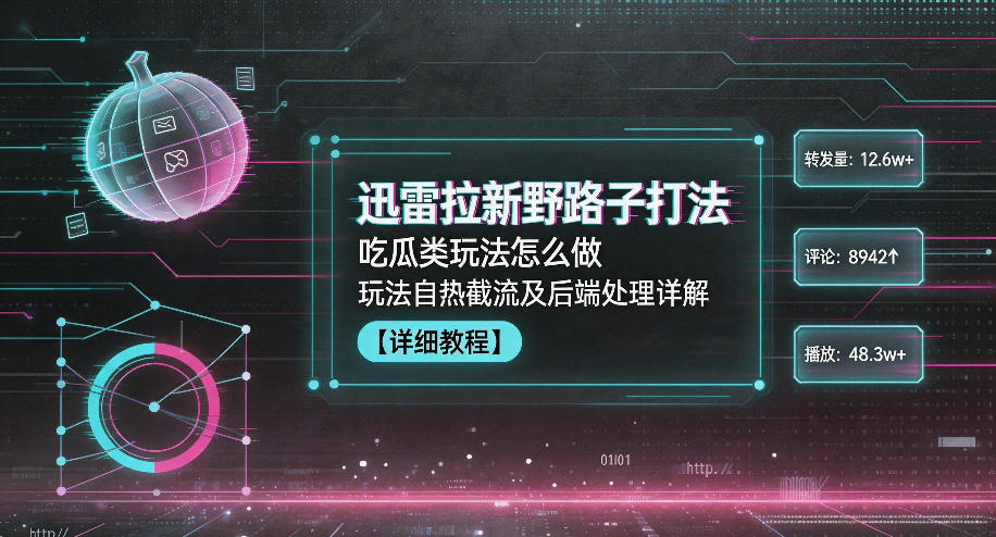 迅雷拉新野路子打法，吃瓜类玩法怎么做，玩法自热截流及后端处理详解-baizmi