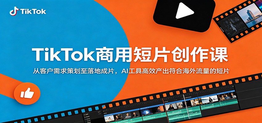 TikTok商用短片创作课：从客户需求策划至落地成片，AI工具高效产出符合海外流量的短片-baizmi