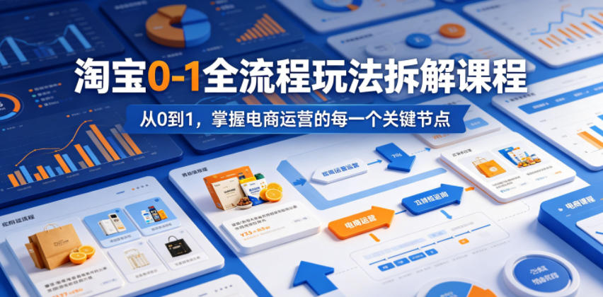 淘宝0-1全流程玩法拆解课程，从0到1，掌握电商运营的每一个关键节点-baizmi