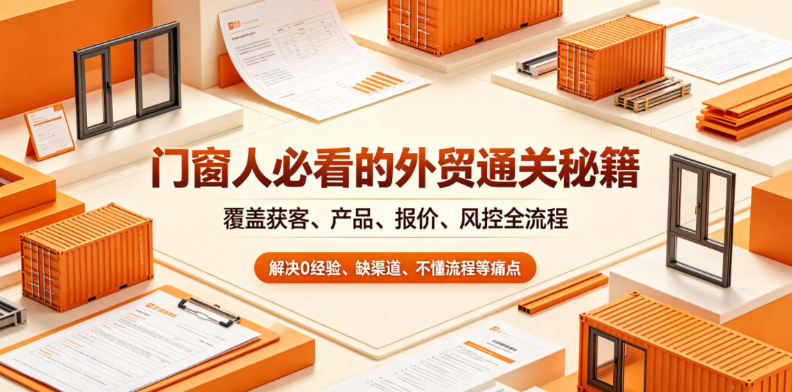 门窗人必看的外贸通关秘籍，块覆盖获客、产品、报价、风控全流程，解决0经验、缺渠道、不懂流程等痛点-baizmi