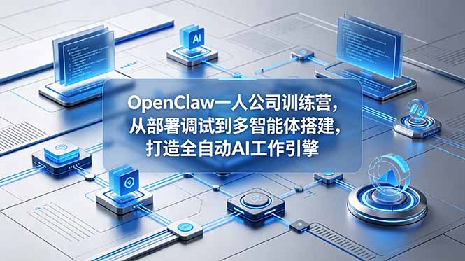 OpenClaw 一人公司训练营，从部署调试到多智能体搭建，打造全自动 AI 工作引擎-baizmi