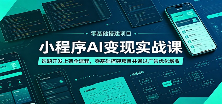 小程序AI变现实战课：选题开发上架全流程，零基础搭建项目并通过广告优化增收-baizmi