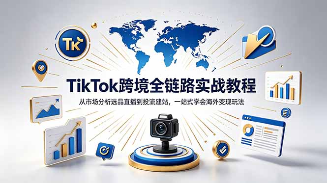 TikTok+独立站跨境基础全套教程，拆解平台盈利逻辑，新手从零跑通变现全流程-baizmi