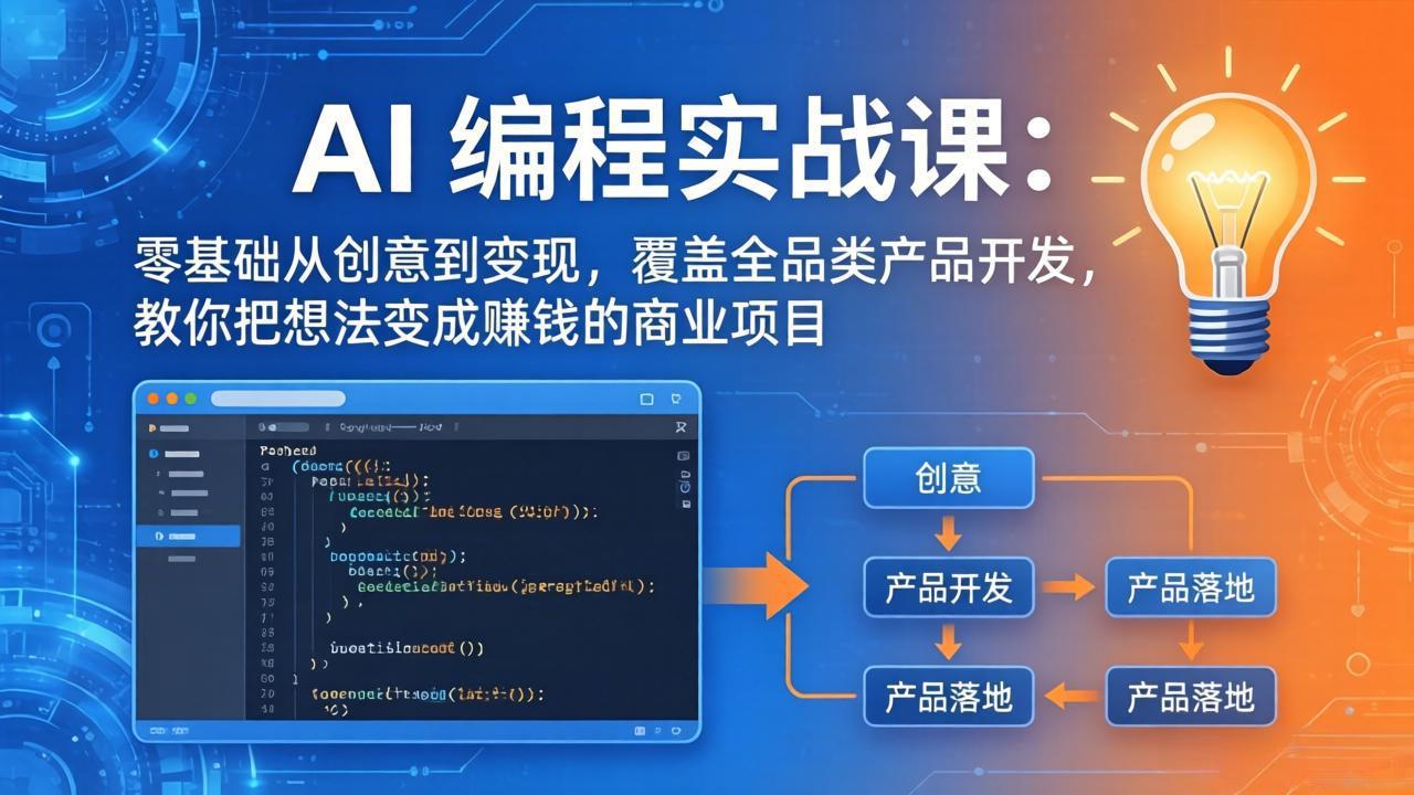AI编程实战课-第三期-6月更新：零基础从创意到变现，覆盖全品类产品开发，把想法变成赚钱项目-baizmi