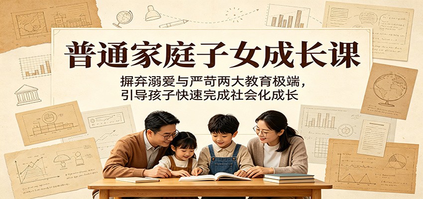 普通家庭子女成长课：摒弃溺爱与严苛两大教育极端，引导孩子快速完成社会化成长-baizmi