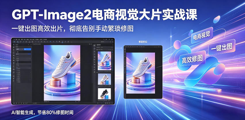 GPT-Image2电商视觉大片实战课，一键出图高效出片，彻底告别手动繁琐修图(更新)-baizmi
