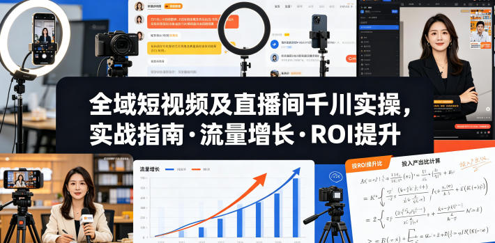 全域短视频及直播间千川实操，实战指南·流量增长·ROI提升(更新)-baizmi