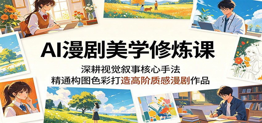 AI漫剧美学修炼课：深耕视觉叙事核心手法，精通构图色彩打造高阶质感漫剧作品-baizmi